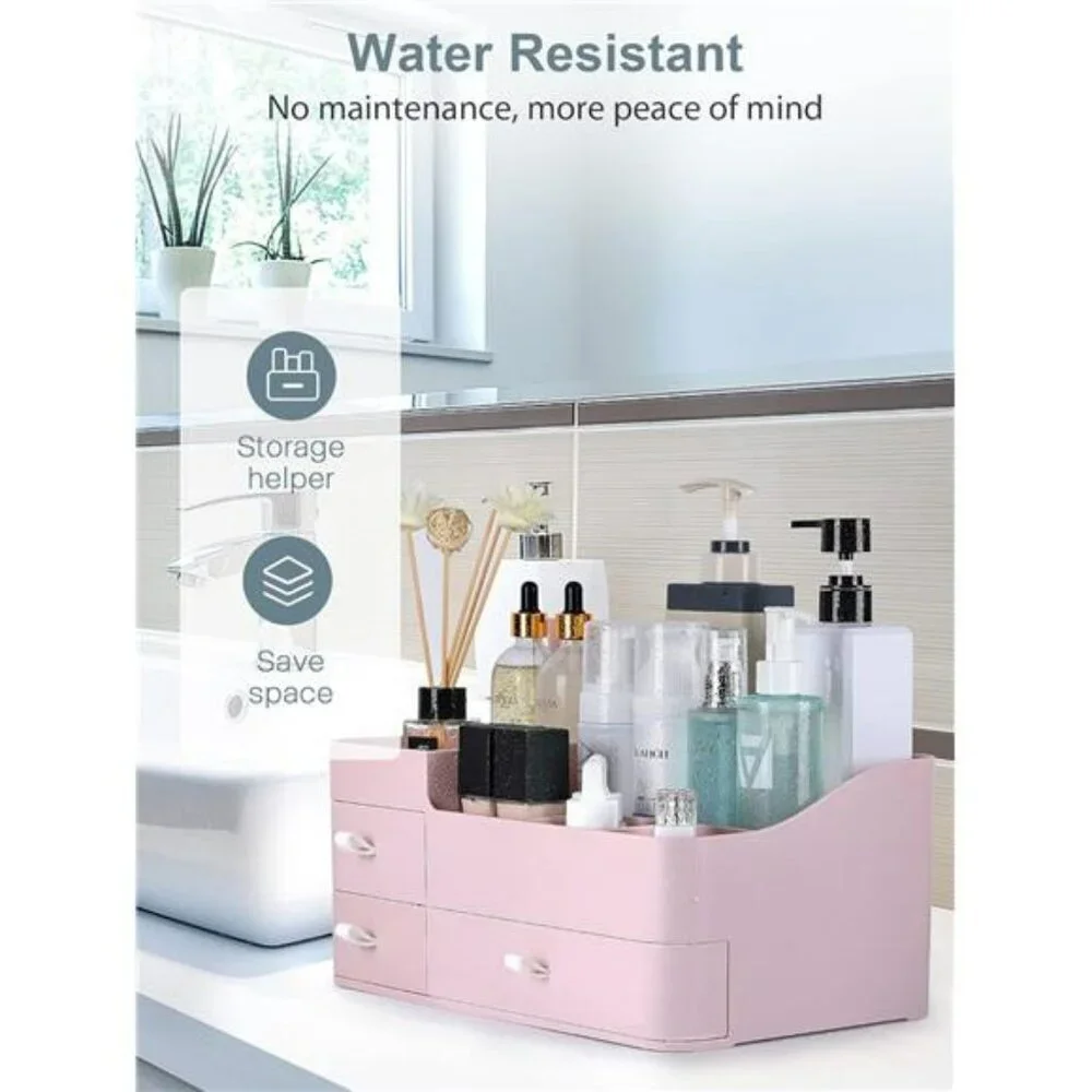 Large Makeup Organizer with Drawers Vanity Storage for Bathroom Countertop